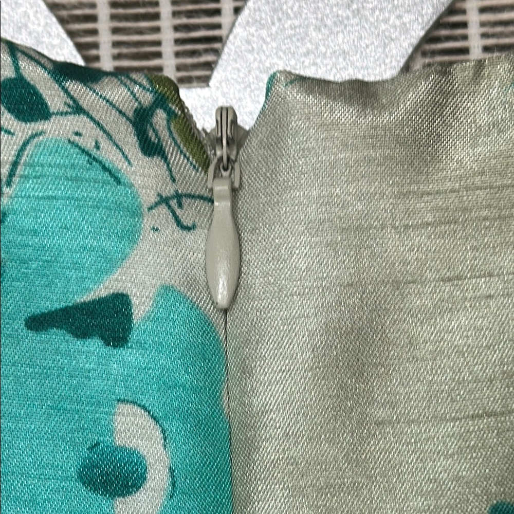 Floral Green and Blue Dress with Jacket - Picture 9 of 11